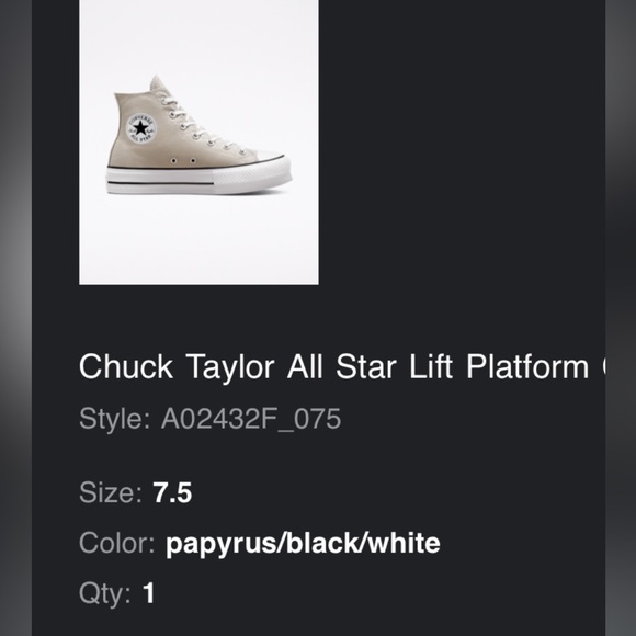 CONVERSE ALL STAR LIFT PLATFORM CANVAS, SOLD OUT PAPYRUS COLOR. WOMENS SIZE 7.5 - Picture 6 of 9